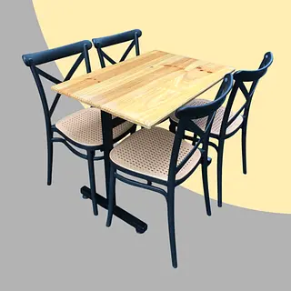 Juego De Sillas Plats Y Mesa Rectangular