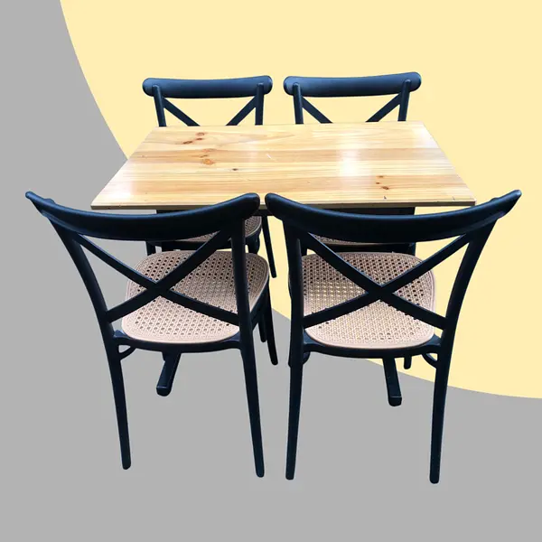 Juego De Sillas Plats Y Mesa Rectangular