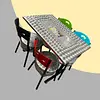 Juego De Sillas Karla Sentadero En Acero Mesa 90x60 En Acero